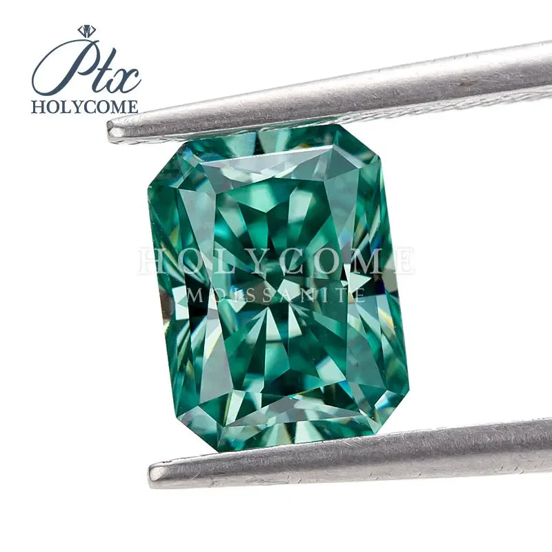 Green Moissanite Loose Gemstones Brilliant & Radiant Cuts