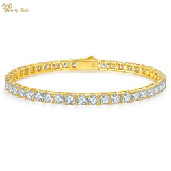 Sterling Silver Moissanite Tennis Chain Bracelet for Women