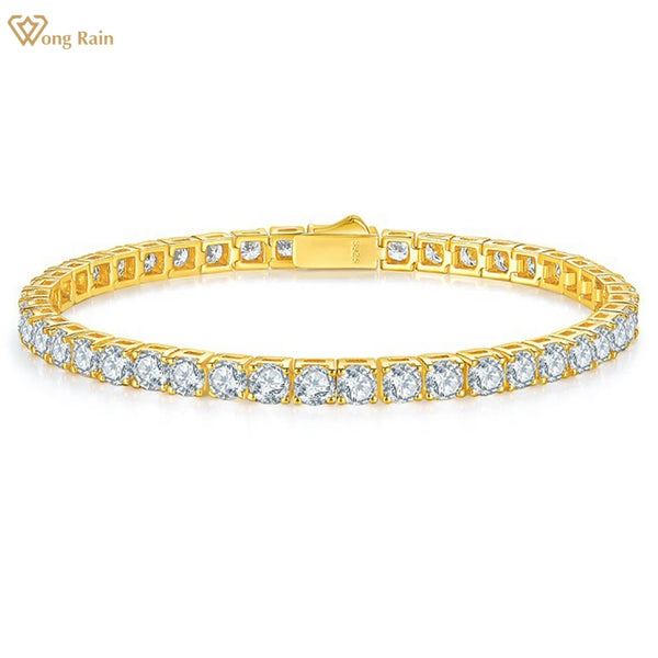 Sterling Silver Moissanite Tennis Chain Bracelet for Women