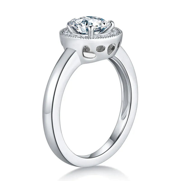 925 Silver 1ct Moissanite Engagement Ring for Women