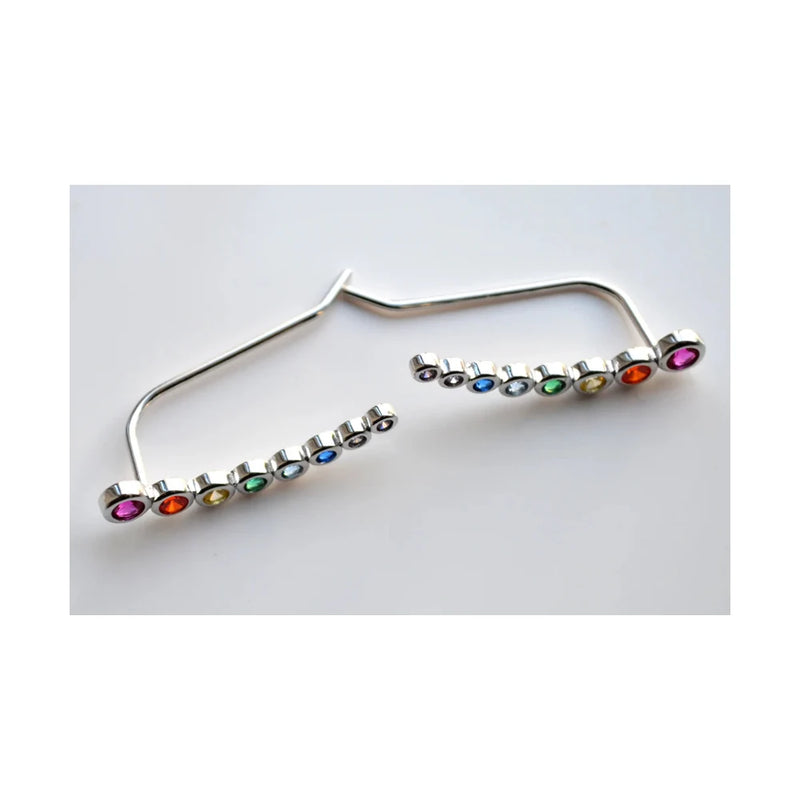 925 Sterling Silver Rainbow CZ Climber Earrings for Women