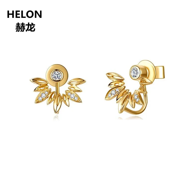 18k Yellow Gold 0.50CT SI/H Diamond Stud Earrings for Women