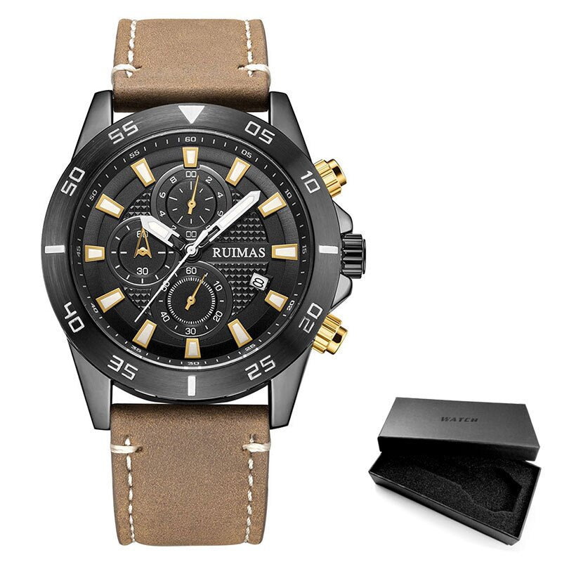 Stainless Steel Quartz Chronograph Luminous Watch for Men