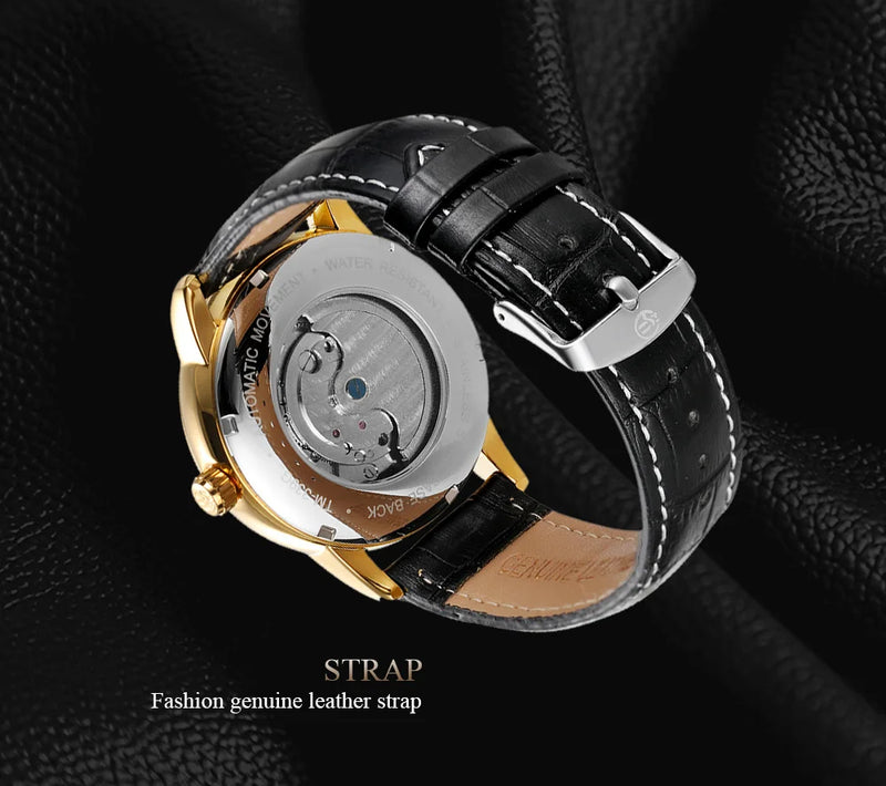 Stainless Steel Leather Luxury Automatic Watch for Men