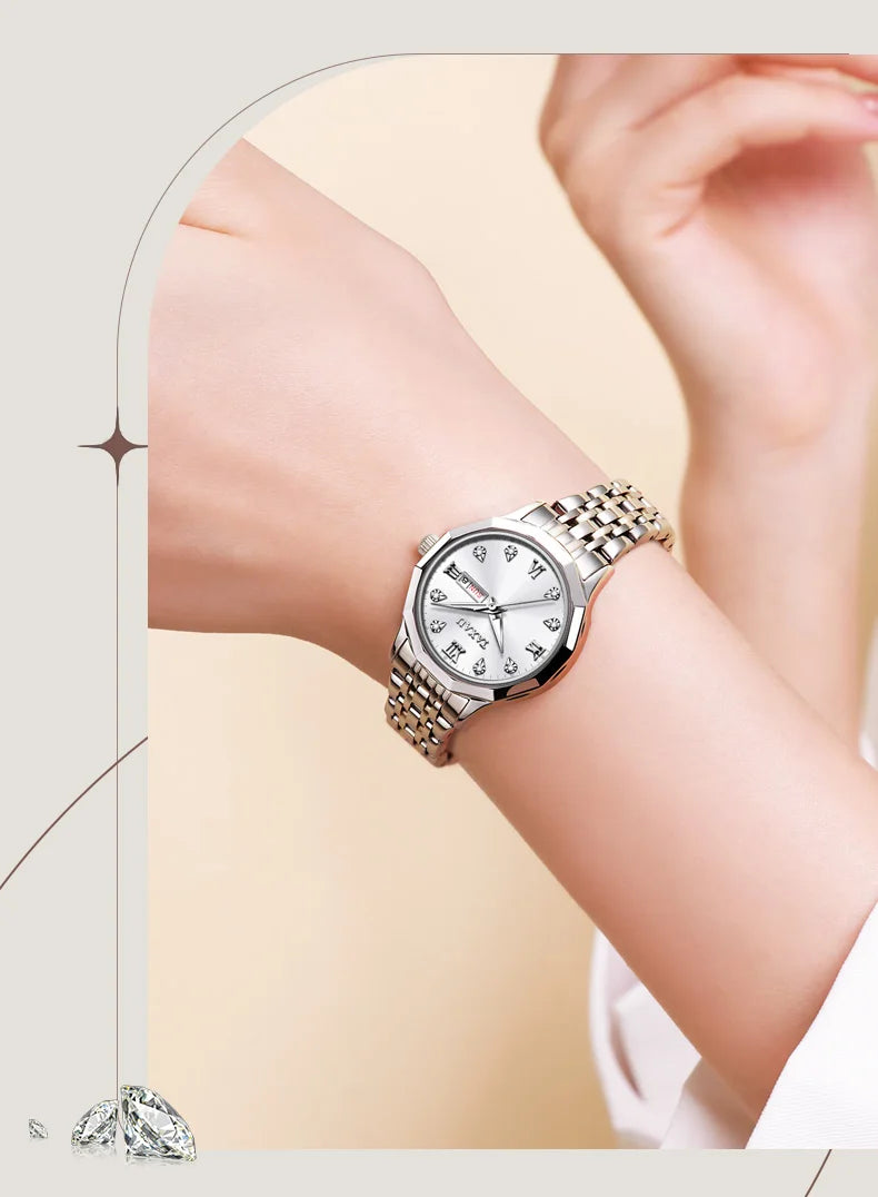 Stainless Steel Luxury Quartz Watch for Women