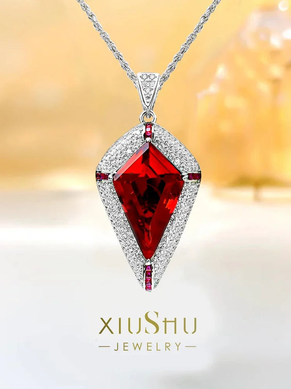 925 Sterling Silver Colorful Diamond Treasure Pendant for Women