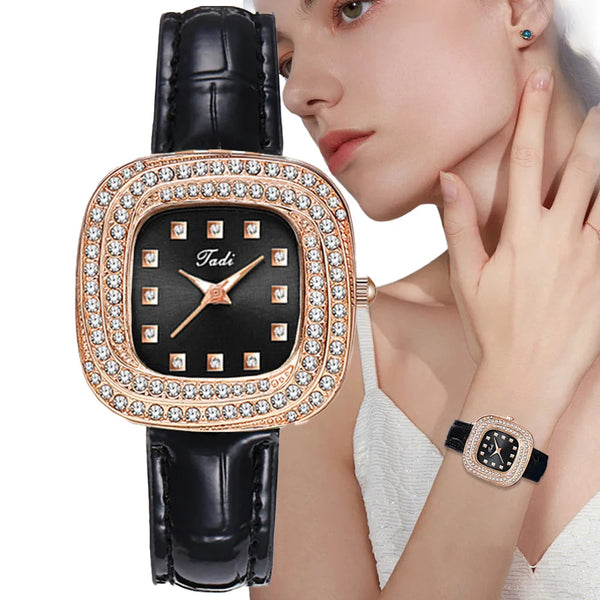 Stainless Steel Full Star Diamonds Quartz Watch for Women.