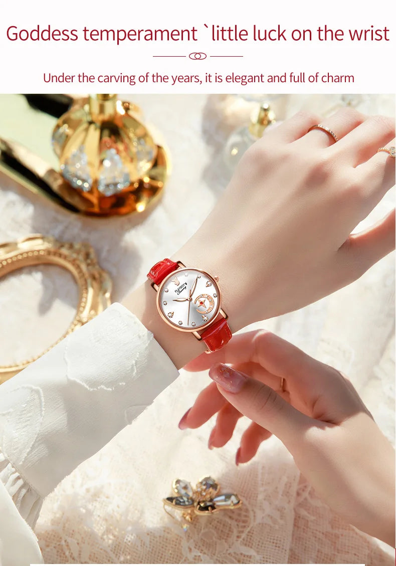 Luxury Leather Quartz Watch for Women