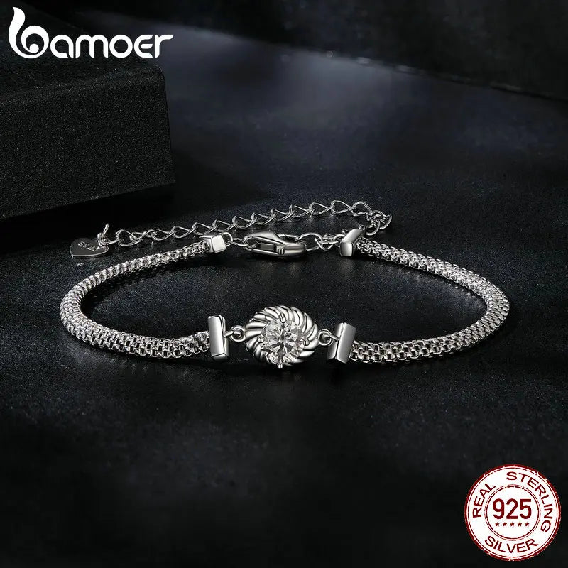 Sterling Silver 0.5ct Moissanite Weaved Bracelet for Women