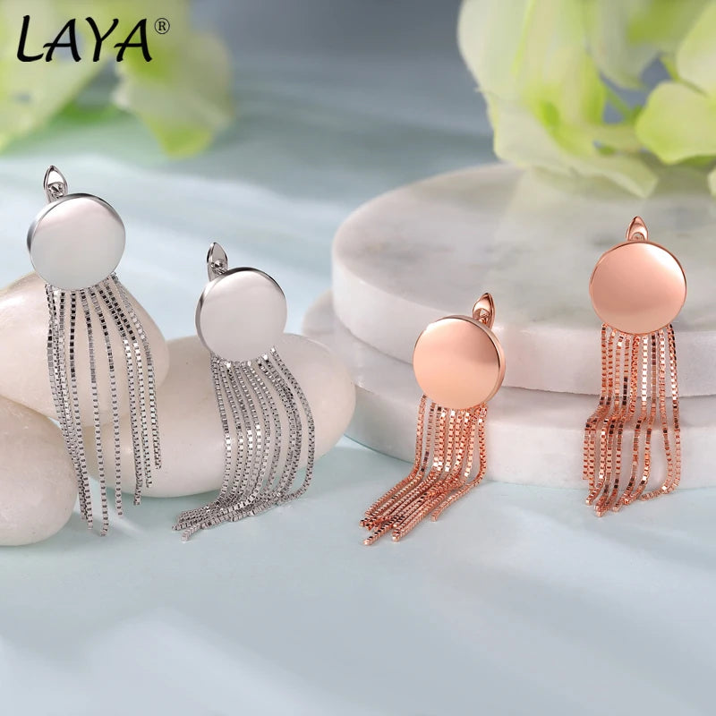 Sterling Silver Tassel Earrings, Bohemian Style for Women