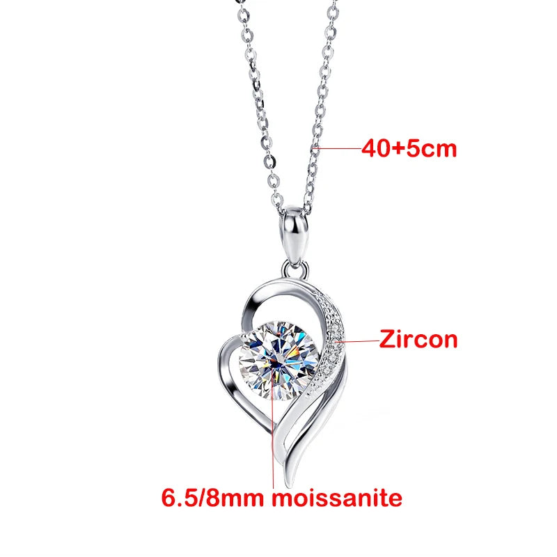 Sterling Silver Moissanite Necklace for Women