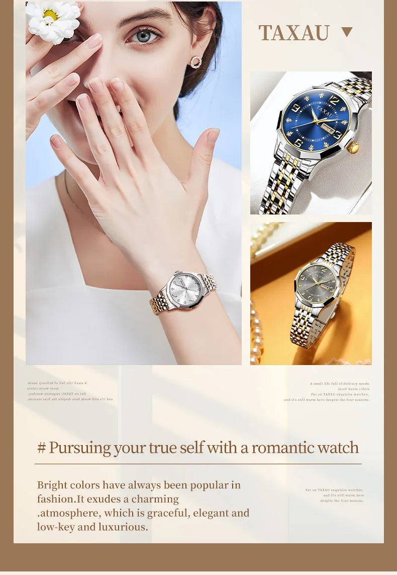 Stainless Steel Fashion Quartz Watch for Women