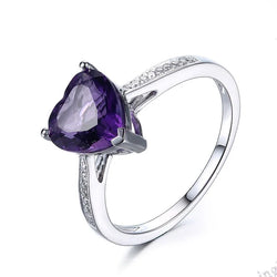 14k White Gold Amethyst Engagement Ring for Women