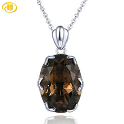 Sterling Silver Smoky Quartz Pendant 11 ctw for Women