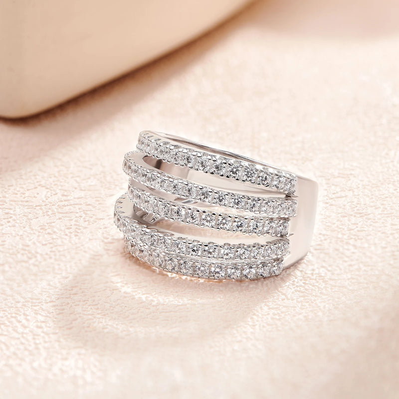 925 Silver Stunning CZ Diamond Eternity Ring for Women