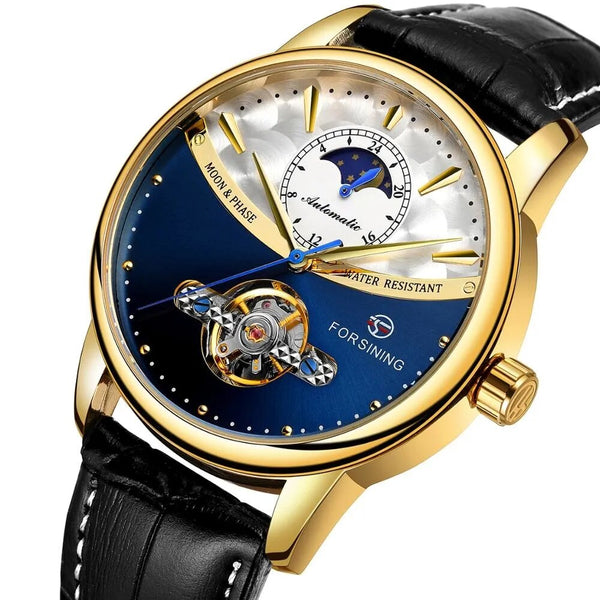 Stainless Steel Tourbillion Automatic Mechanical Watch for Men