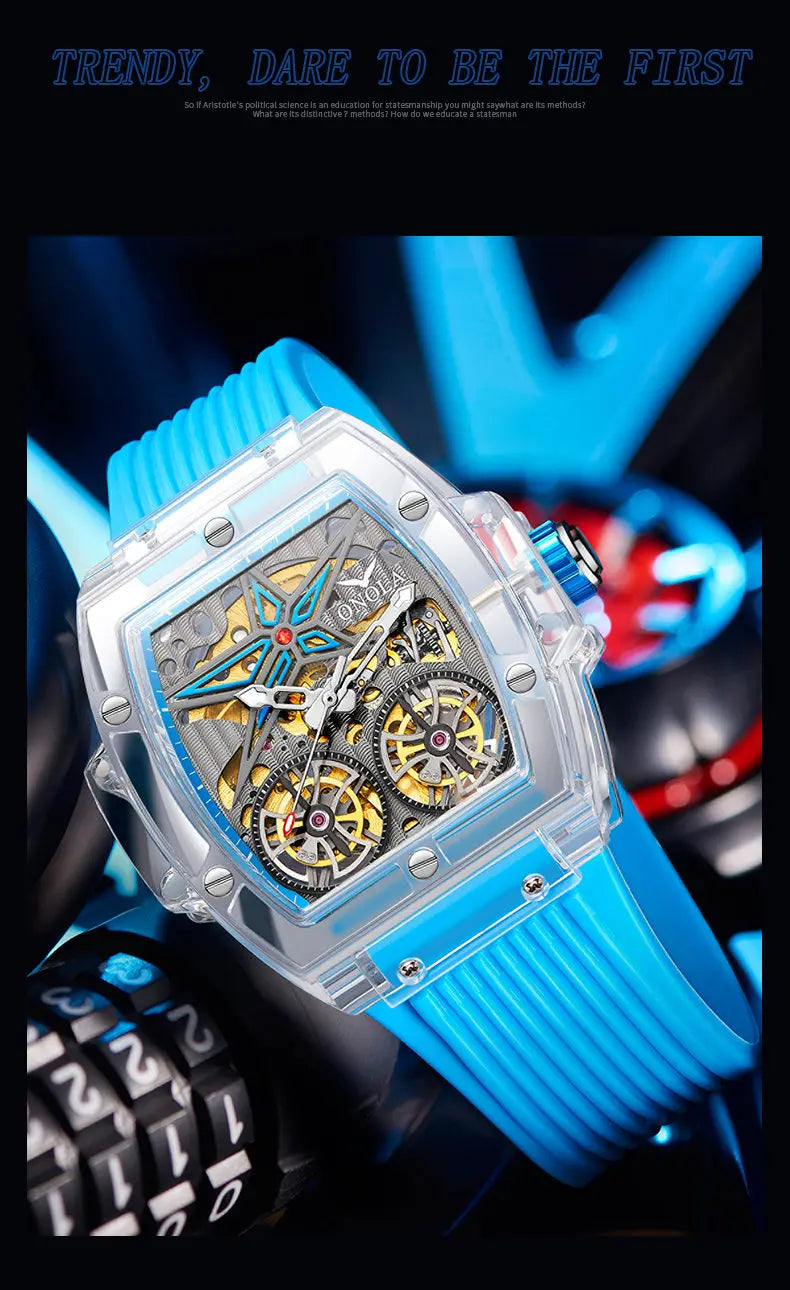 Transparent Plastic Luxury Mechanical Watch for Men