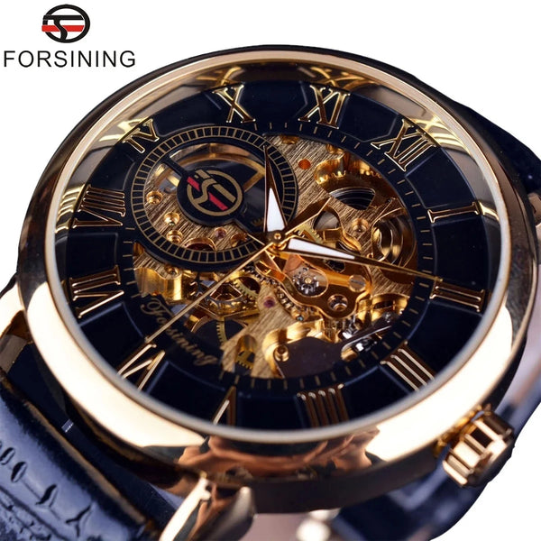 Skeleton Mechanical Hand Wind Watch with Tourbillion for Men