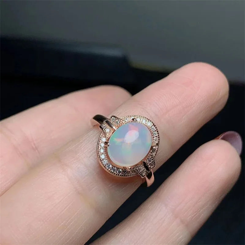 Sterling Silver 925 Opal Ring for Women