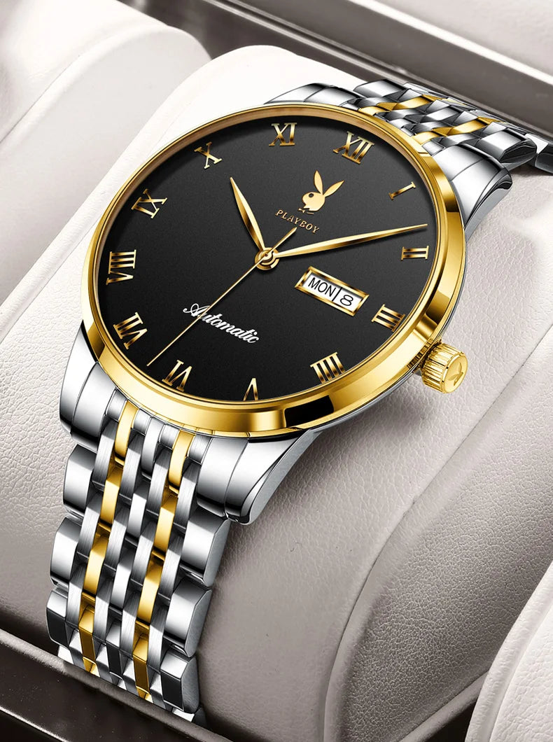 Stainless Steel Waterproof Automatic Mechanical Watch for Men