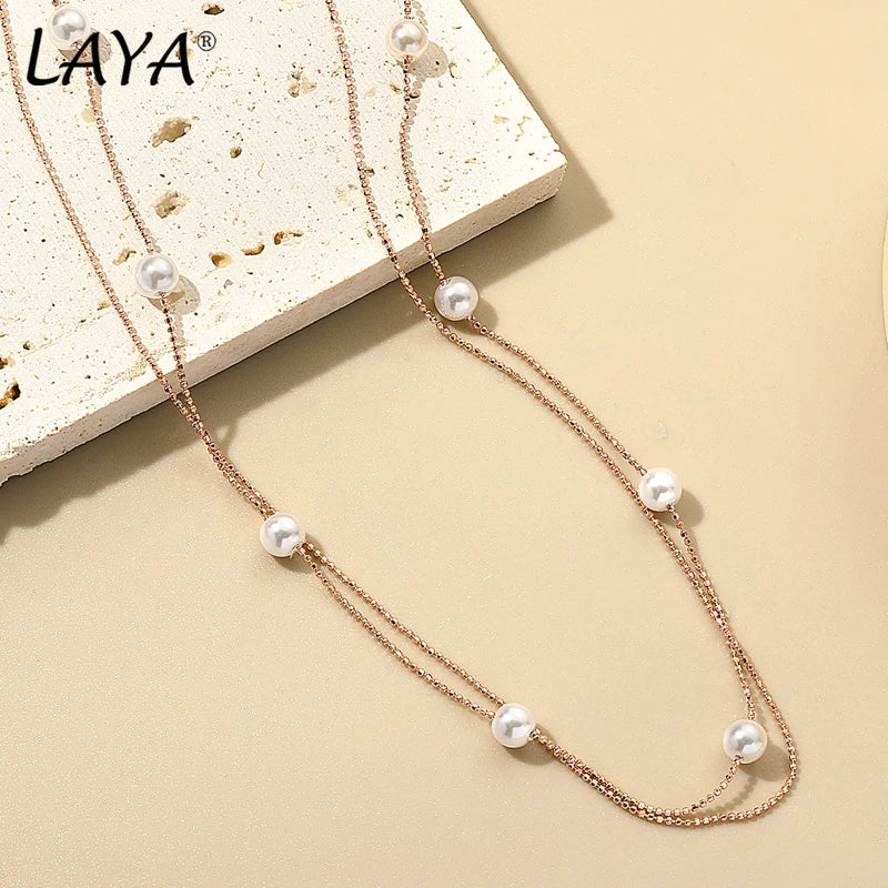 Sterling Silver Pearl Pendant Choker Necklace for Women