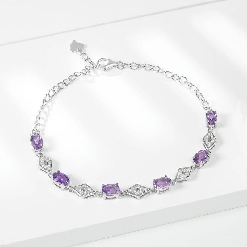 925 Sterling Silver Amethyst Bracelets for Women