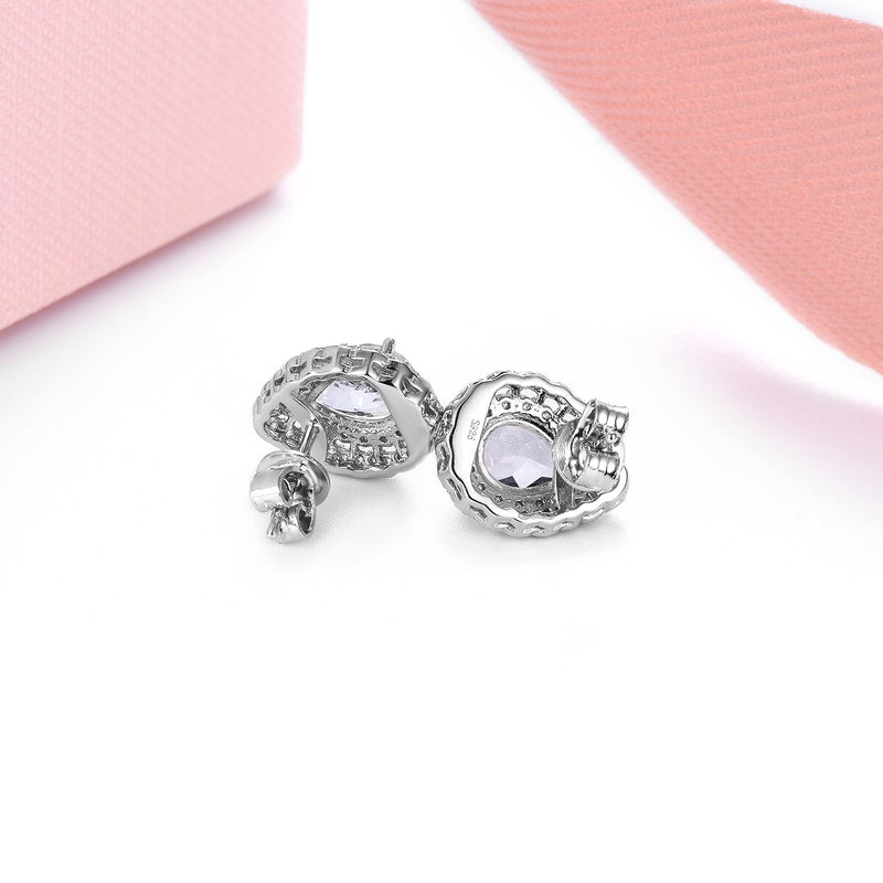 Sterling Silver Topaz Stud Earrings, 1.5CTW, Pear Cut, for Women