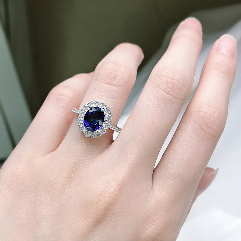 925 Sterling Silver Sapphire Ring for Women