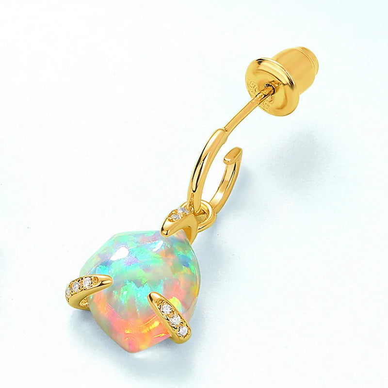 925 Sterling Silver Opal Dangle Earrings for Women