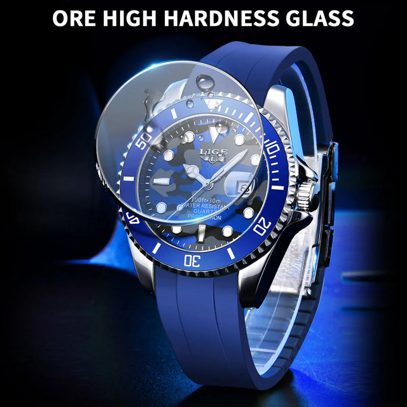 Stainless Steel Silicone Dive Watch for Men