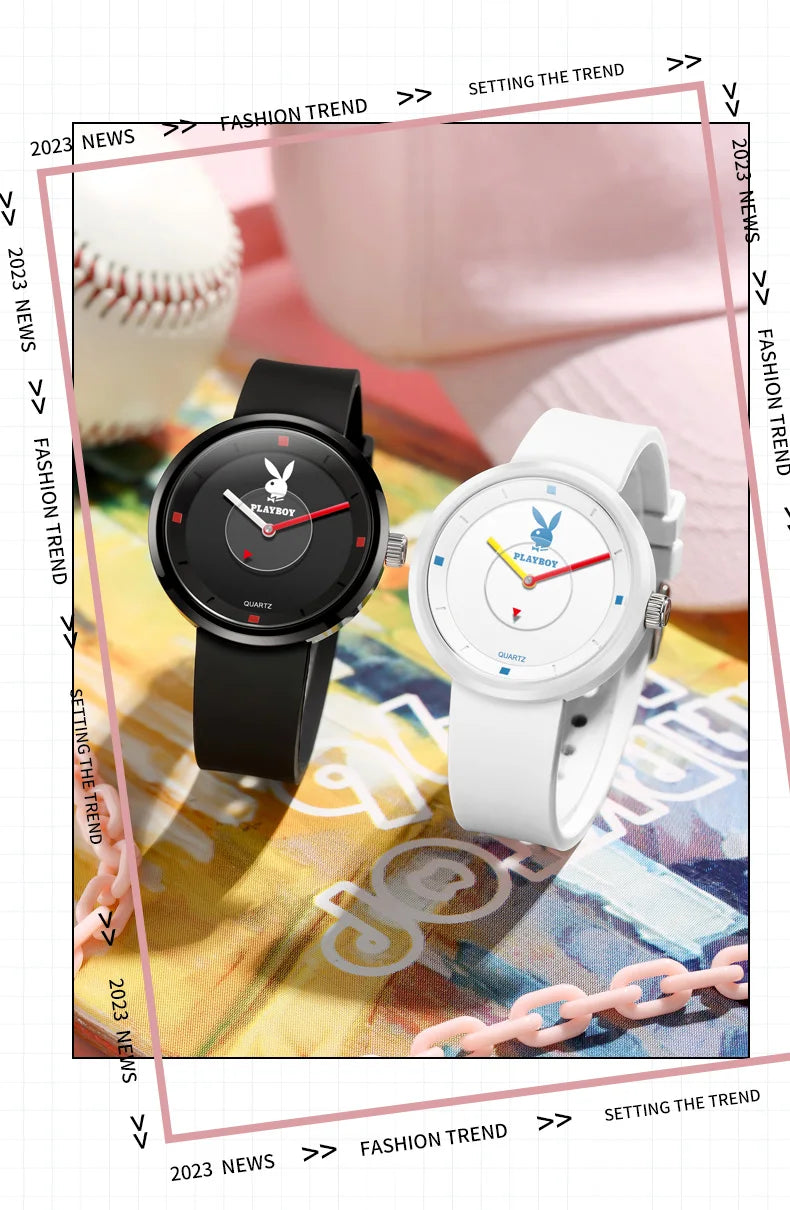 Stainless Steel Silicone Watch for Women