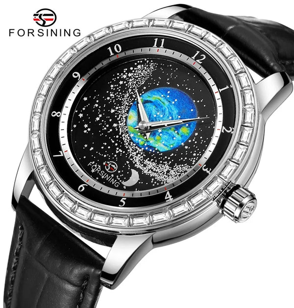 Leather Luxury Full Sky Star Quartz Watch for Men