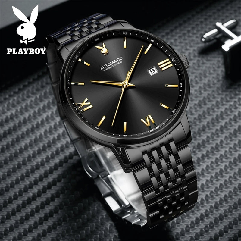 Stainless Steel Automatic Mechanical Mens Wrist Watch for Men