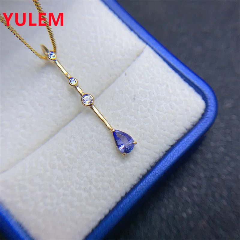 Solid 925 Silver Tanzanite Pendant for Women