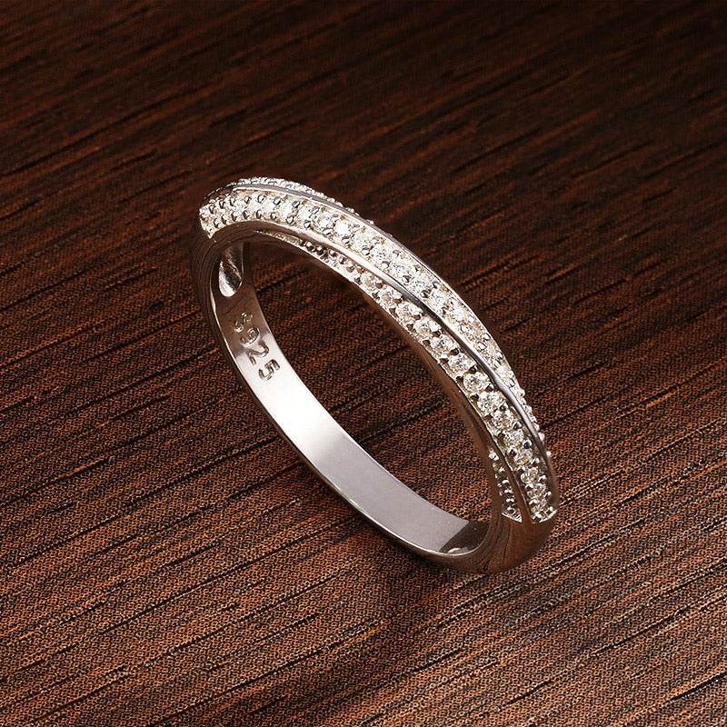 Sterling Silver 1mm Moissanite Eternity Band for Women and Men