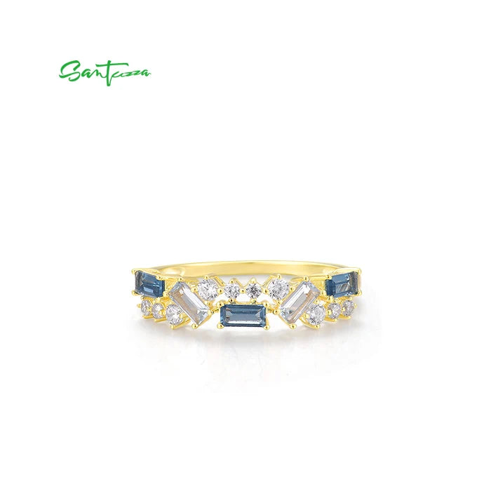 925 Sterling Silver Spinel and CZ Ring for Women