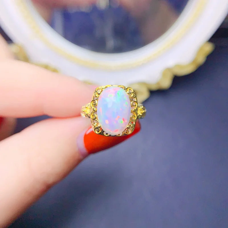 Sterling Silver Opal Ring for Women