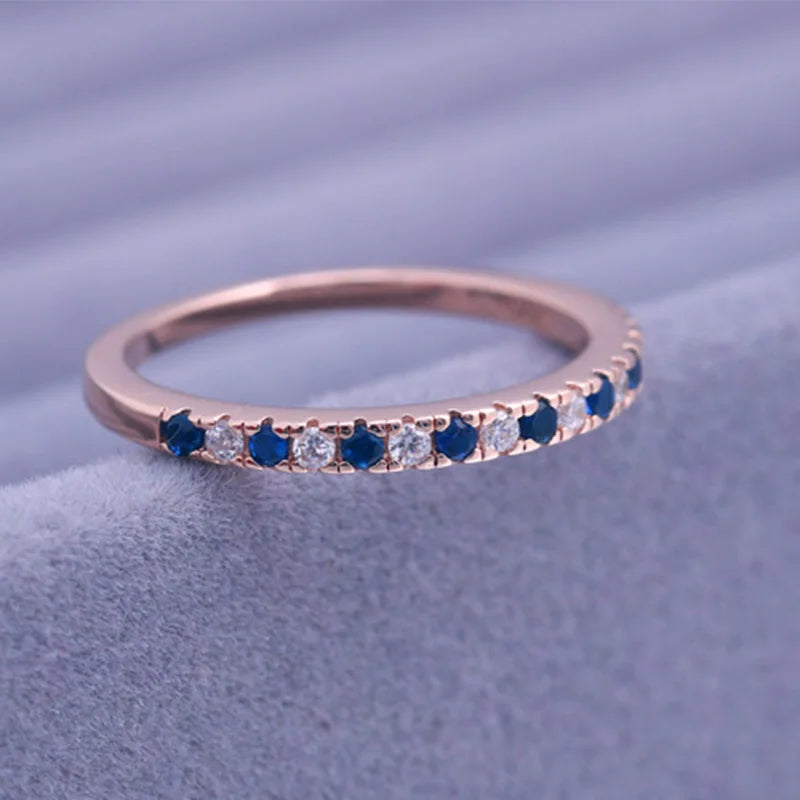 Sterling Silver Eternity Ring with Round Cut Sapphire Created CZ Diamond 1.00ct, for Women