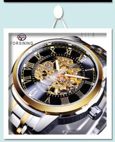 Stainless Steel Skeleton Automatic Watch for Men