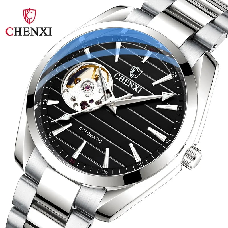 Stainless Steel Automatic Mechanical Watch for Men