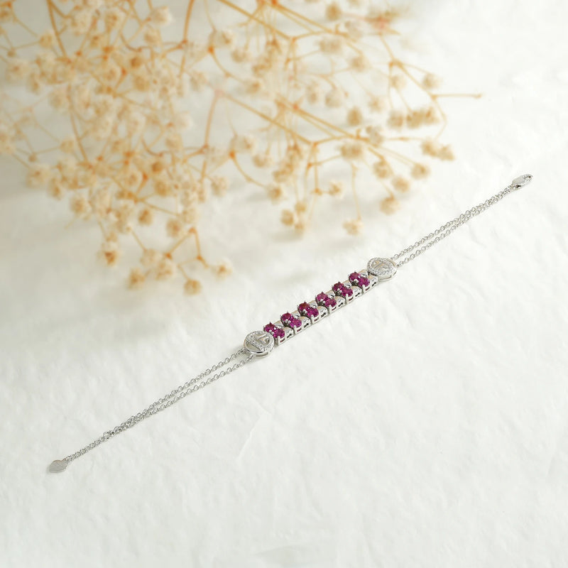 Sterling Silver Purple Garnet Tennis Bracelet for Women