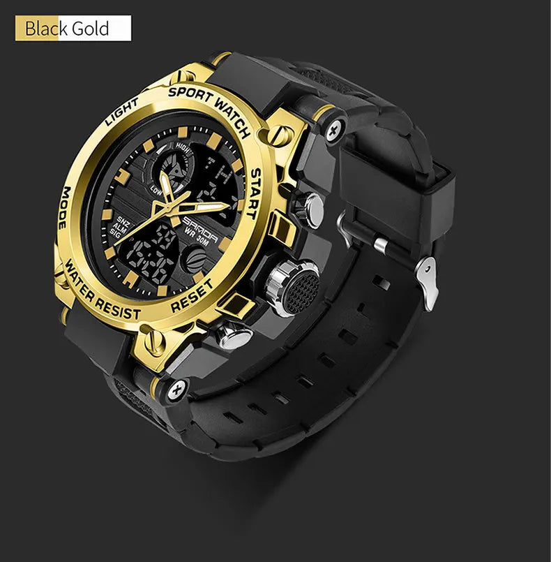 Stainless Steel Fashion Digital Watch with Backlit, Alarm, Stopwatch, and Timer for Men