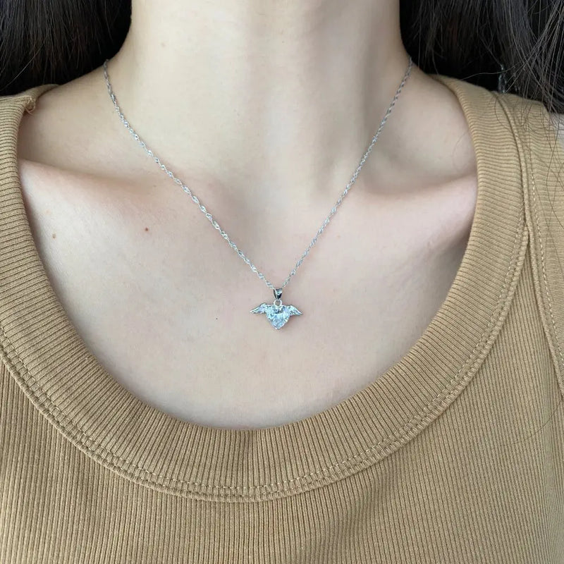 Sterling Silver Zircon Love Necklace for Women