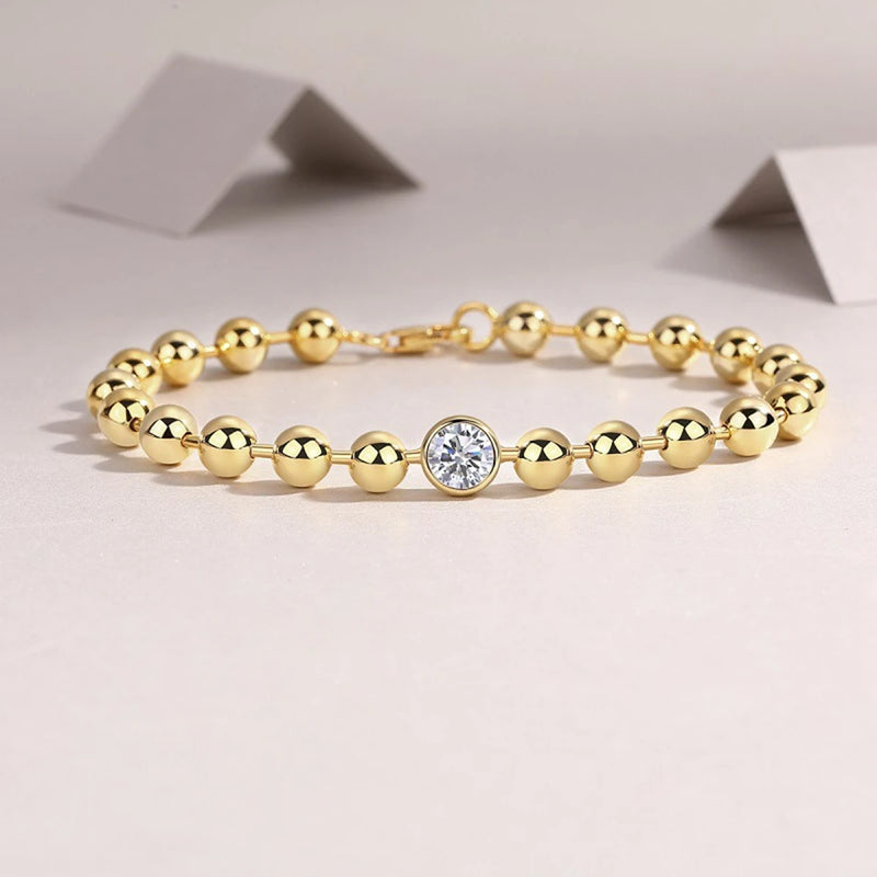 18K Gold Plated 925 Sterling Silver 1CT Diamond Moissanite Bracelet Bangle for Women