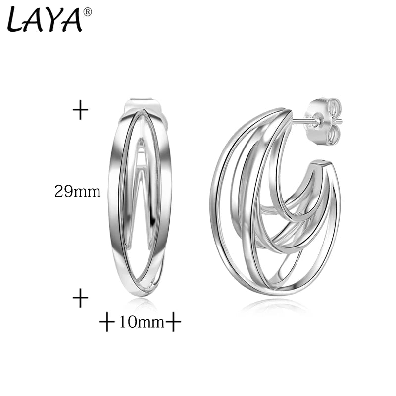 Sterling Silver Rope Chain Dangle Earrings for Women