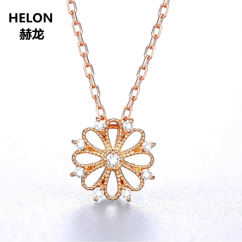 18k Rose Gold Natural Diamonds Pendant for Women