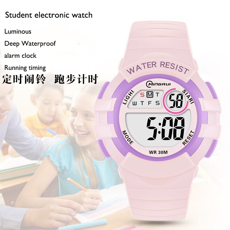 Stainless Steel Kids Electronic Watch Alarm Clock with Digital Display. for kids