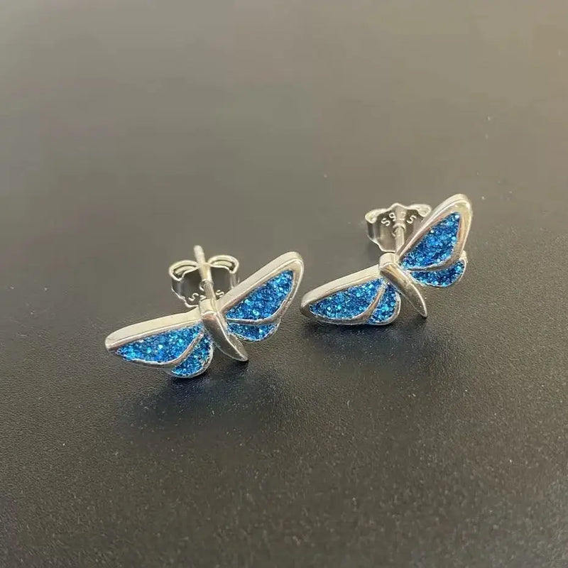 Sterling Silver Butterfly Topaz Earrings for Women