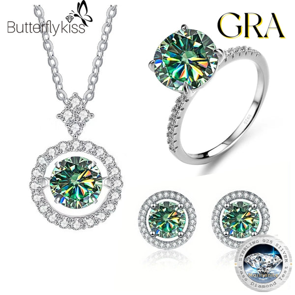 Sterling Silver Moissanite Jewelry Set for Women