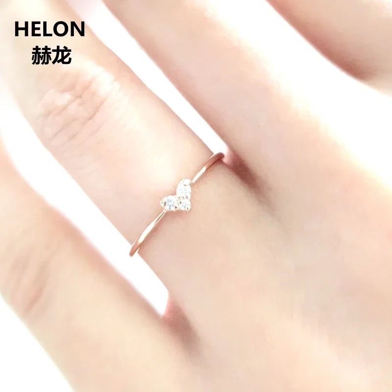 14k Rose Gold Natural Diamond Engagement Ring for Women